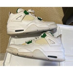 Nike Air Jordan 4 Retro White Metallic Green size 9 CT8527-113 2020 PRE-OWNED